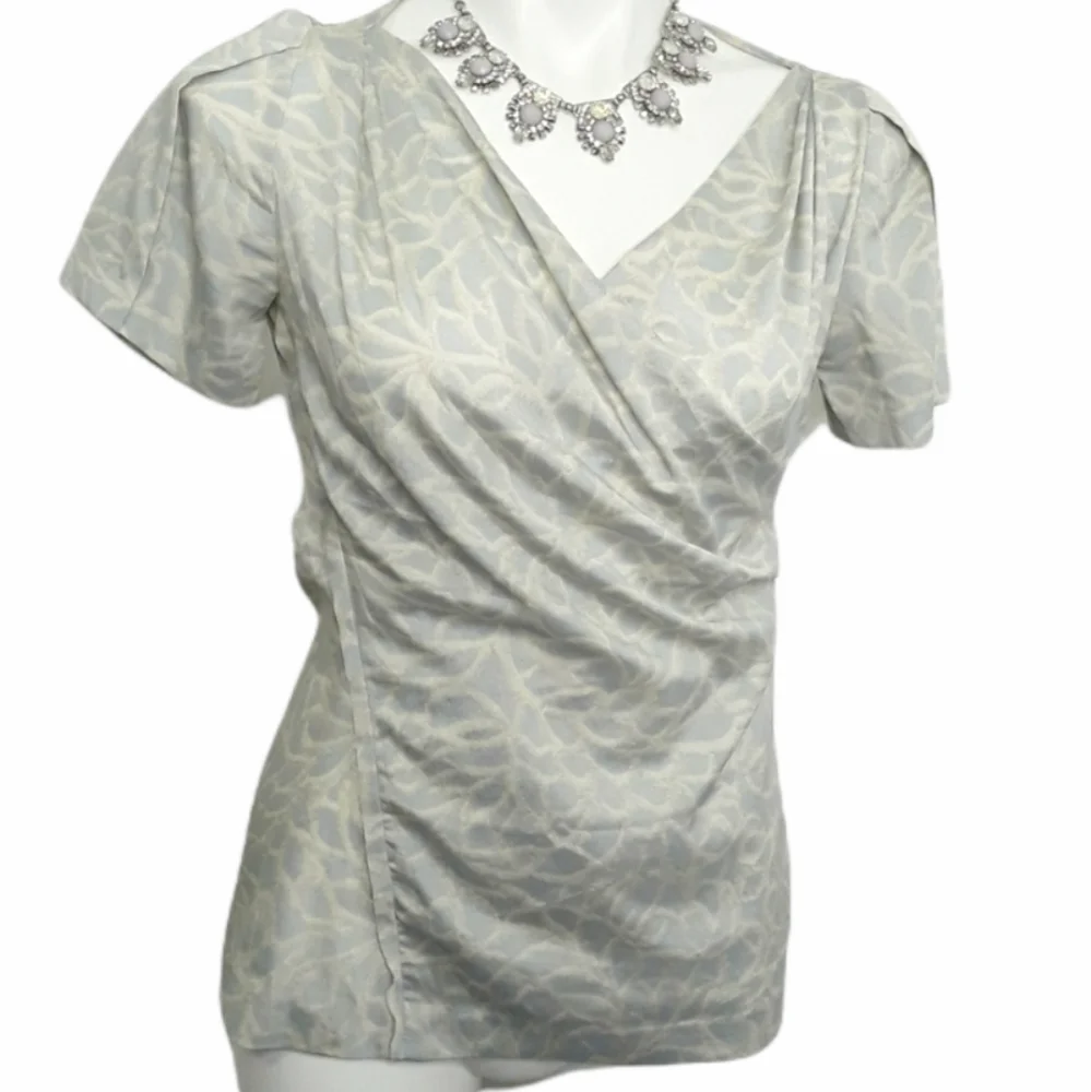 Banana Republic Faux Wrap Butterfly Print Blouse EUC sz 2